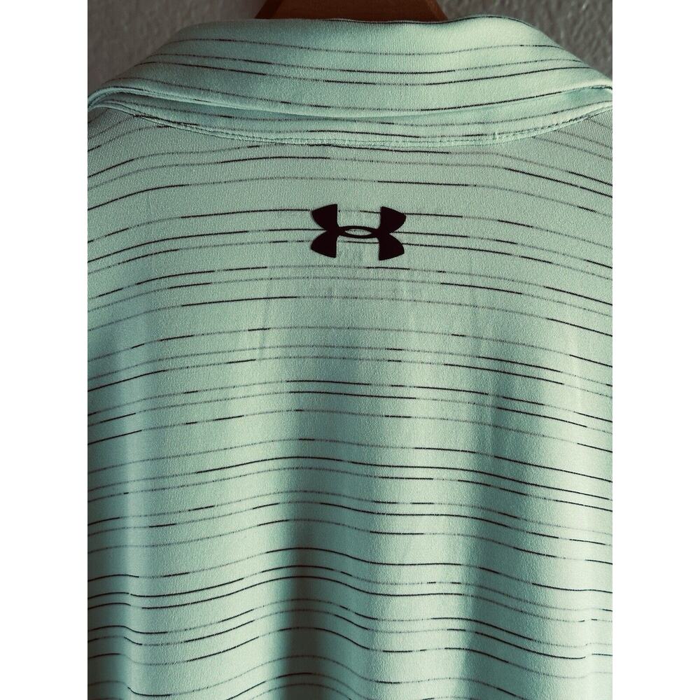 Under Armour Light Mint Green Striped Polo - Picture 4 of 10